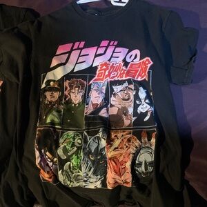 Anime Stardust Crusaders Graphic T-Shirt - Black